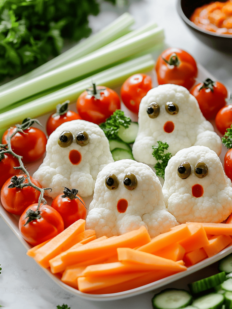 Spooky Sweetness: Halloween Ghost Veggie Platter That Won’t Scare Kids Away