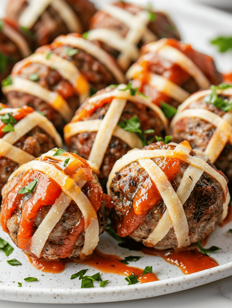 Spooky Slice of Nostalgia: Halloween Mummy Meatballs