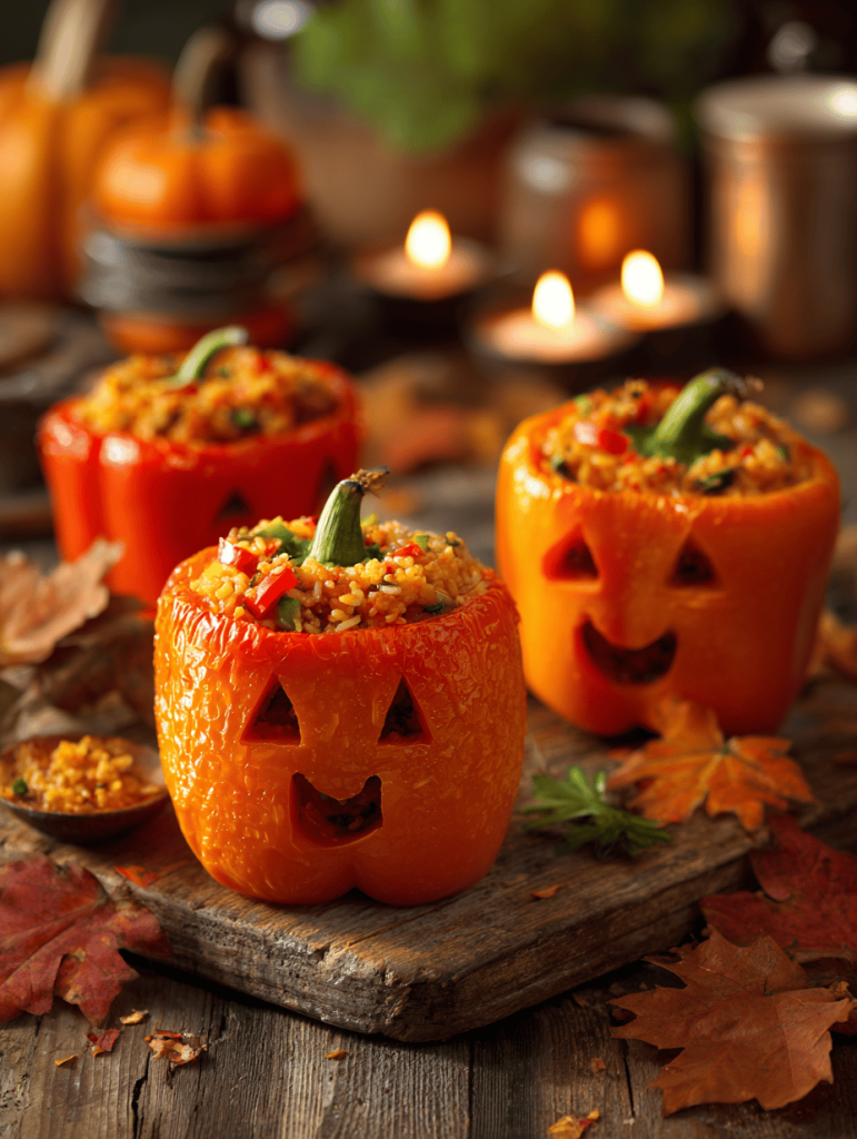 Halloween Jack-o’-Lantern Stuffed Peppers: A Cozy Autumn Feast with a Playful Twist